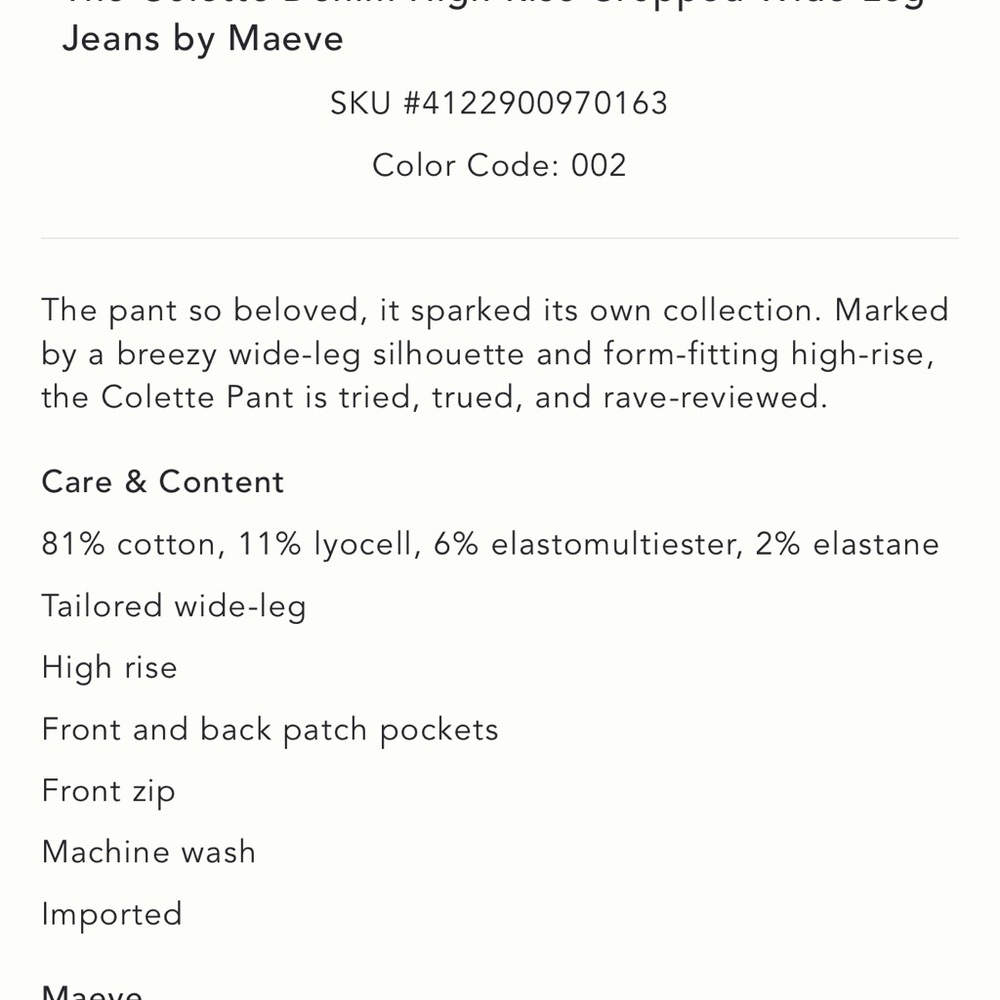 Colette Denim High Rise & Wide Leg Cropped Jean by Anthropologie - Picture 6 of 7